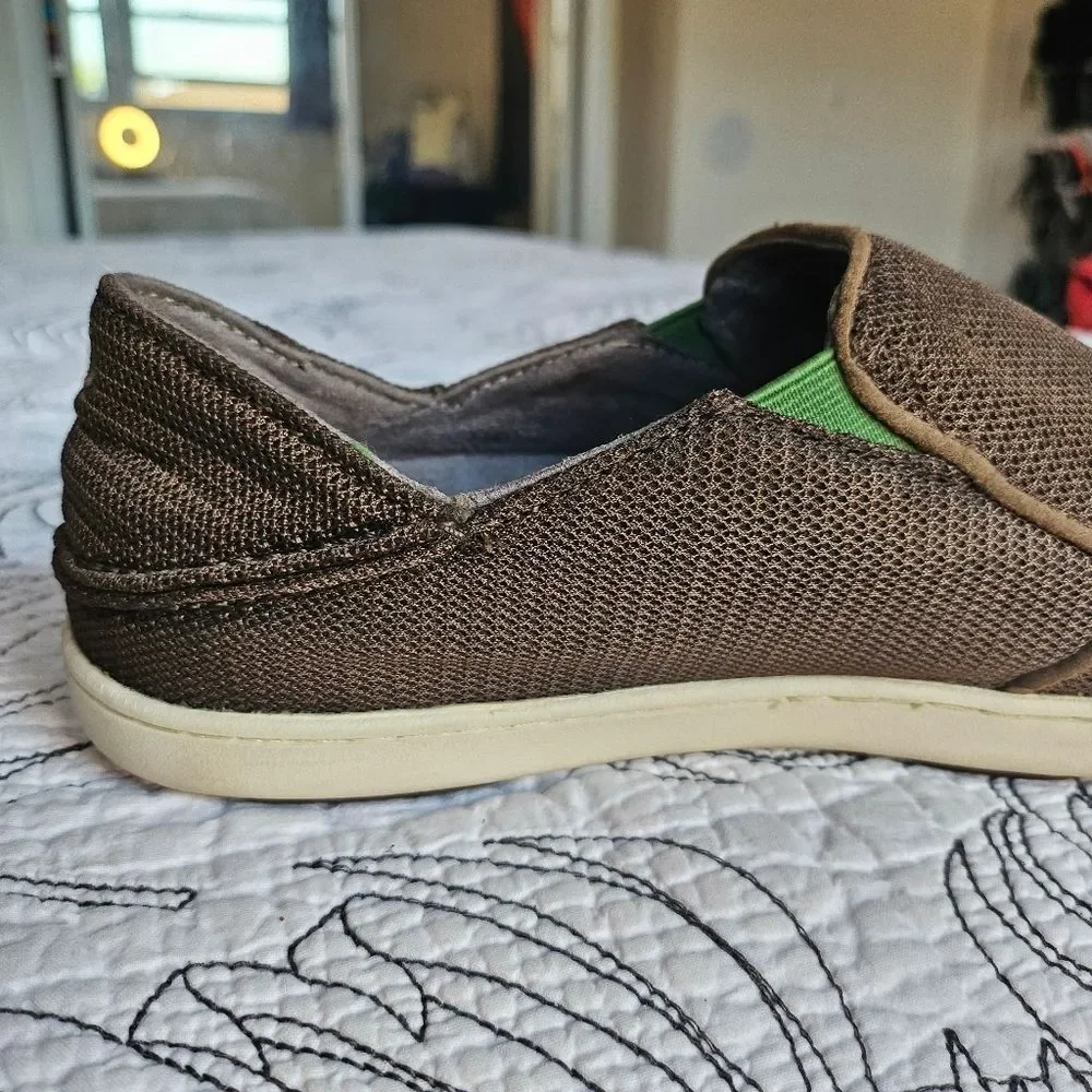 EUC Olukai Nohea Mesh Mustang Brown Slip on Men 9.5